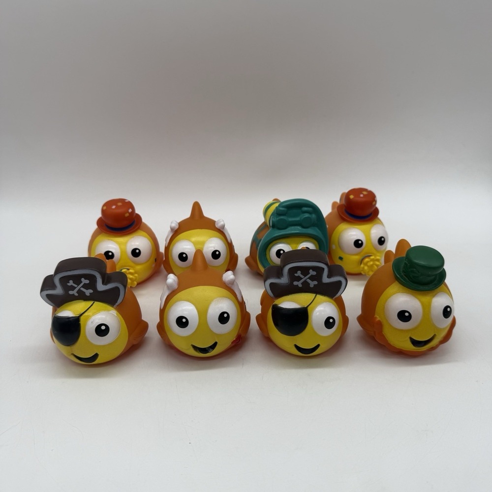 Goldfish Swim School Rubber Bath Pool Toys Smilemakers Lot Of 8 Squeeze